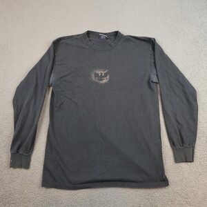 Vintage Salty Shirt Mens Large Black Eagle Logo Graphic Long Sleeve Canada Tee